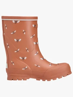 Viking Jolly Print Gummistøvler, Cognac/White