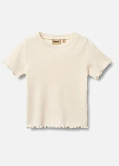 Wheat Alicia  Ribstrikket T-shirt, Ivory
