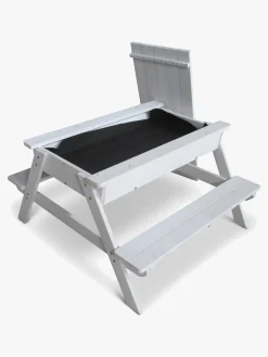 Woodlii Picnicbord med Sandkasse + Låg, Hvid