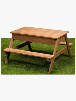 Woodlii Picnicbord med Sandkasse + Låg, Brun